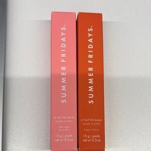 Summer Fridays Lip Butter Balm Duo - Pink Sugar and Poppy